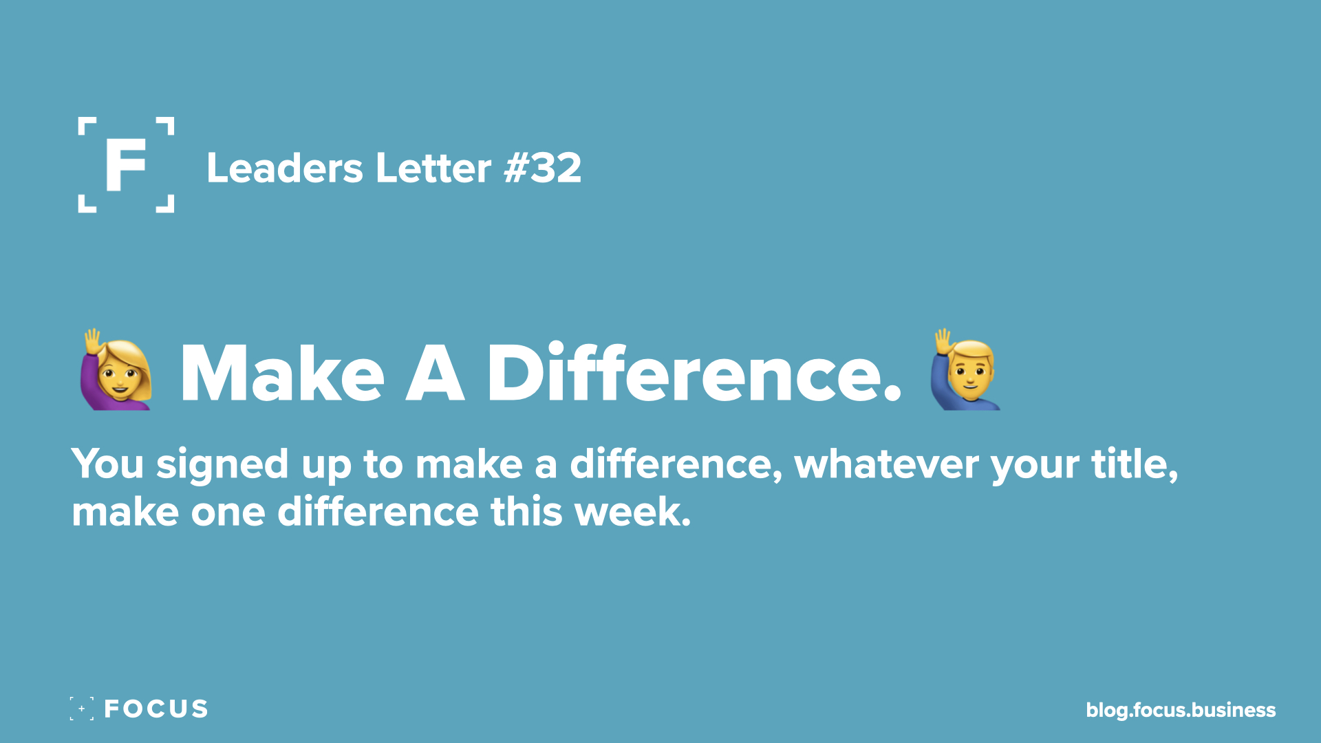 Make a difference - leaders letter 32